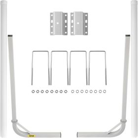 VEVOR Boat Trailer Guide-on, 60", 2PCS Steel Trailer Post Guide ons, w/White PVC Tube Covers, Complete Mounting Accessories Included, for Ski Boa