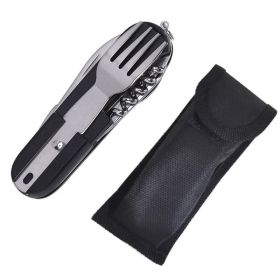 Multifunctional Outdoor Camping Portable Folding Tableware (Color: Black, Type: Cookware Accessories)
