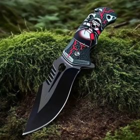 Portable Folding Knife For Camping, Hunting, Fishing, Hiking. With Broken Glass Function, Pocket Clip. (Color: Style2)