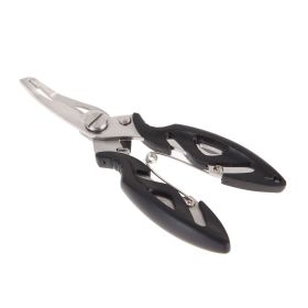 Multi-Function Stainless Steel  Fish Line Scissors / With Sub Ring Clip; By Luya (Color: Black)