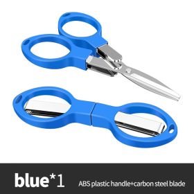 Carbon Steel Foldable Fishing Scissors (Color: Blue G679B)