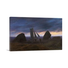 Fishing Boat by the Baltic Sea 1835 (Type: Standard Framed Canvas Print, size: 16" x 12" / 42cm x 30cm (approx))